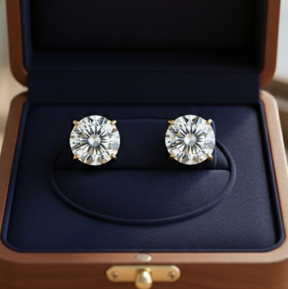 Moissanite 2 CT Solitaire Earrings